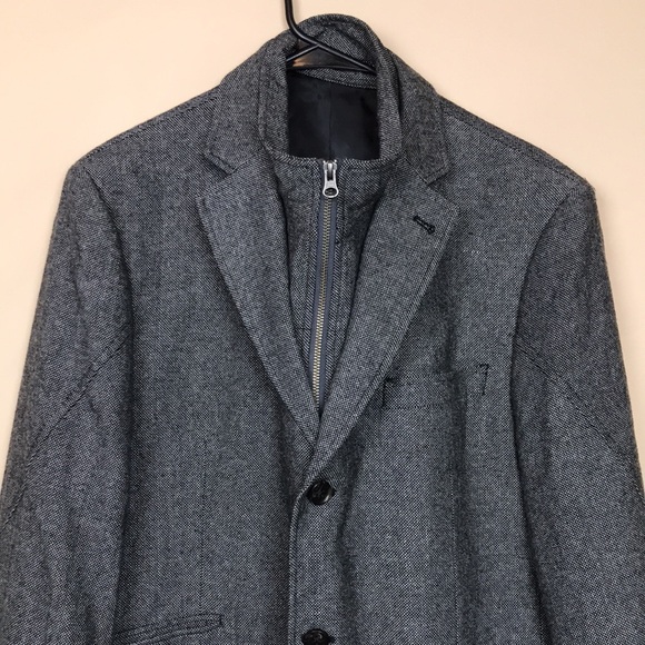 Flynt Men’s Rizzo 42R Wool Blend Gray Multi-Pocket Zip-Up 3-Button Blazer Jacket - Picture 2 of 14